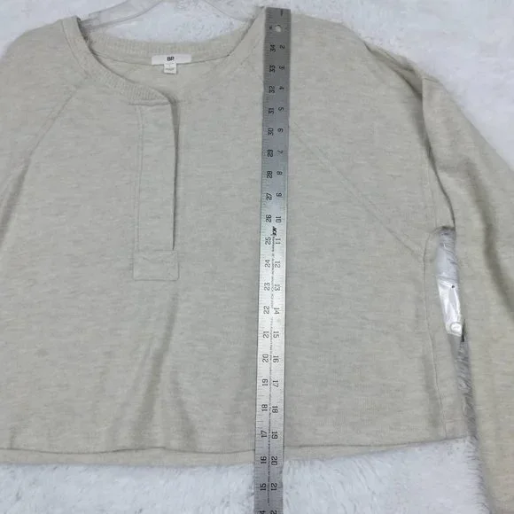 Bp Womens‎ Pullover Sweater Beige Long Sleeve Jewel Neck Tight Knit L New - Picture 4 of 8
